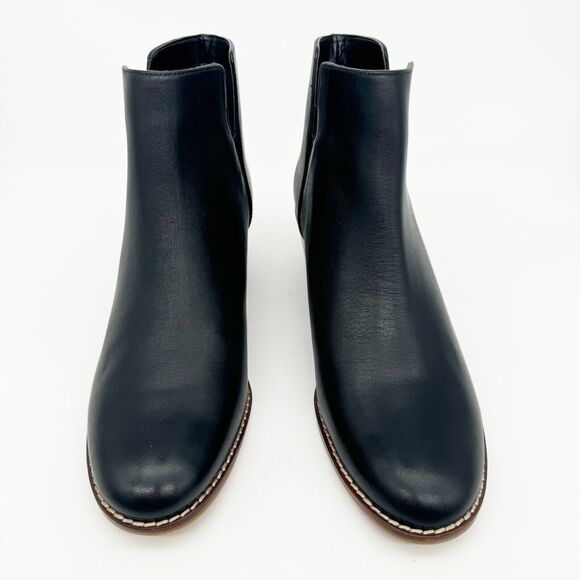 COLE HAAN Womens Abbot Ankle Boot Sz 9.5 Black Leather Bootie Minimalist Office - Picture 2 of 8